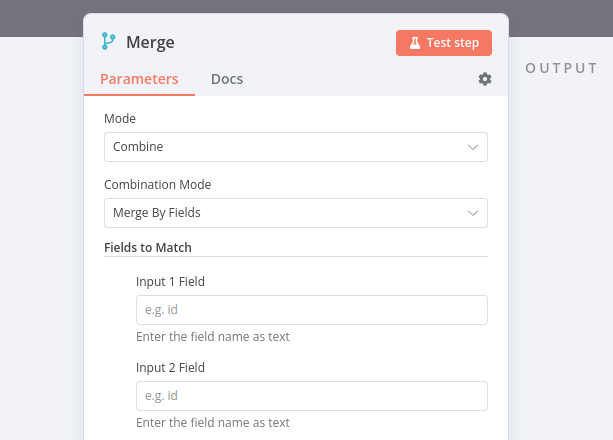 Merge node의 Property Input 필드